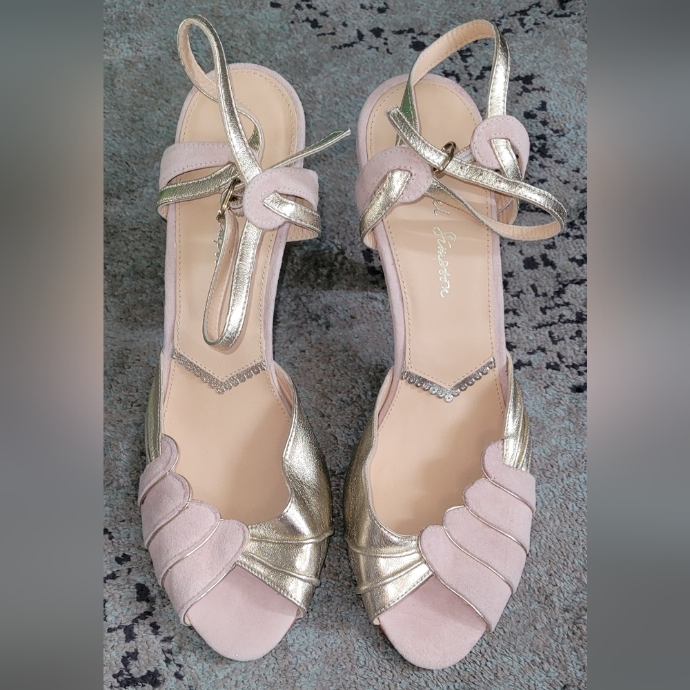 Rachel Simpson BHLDN Aurelia Powder Pink Caramia Heels NEW! 🩷 - Picture 7 of 9